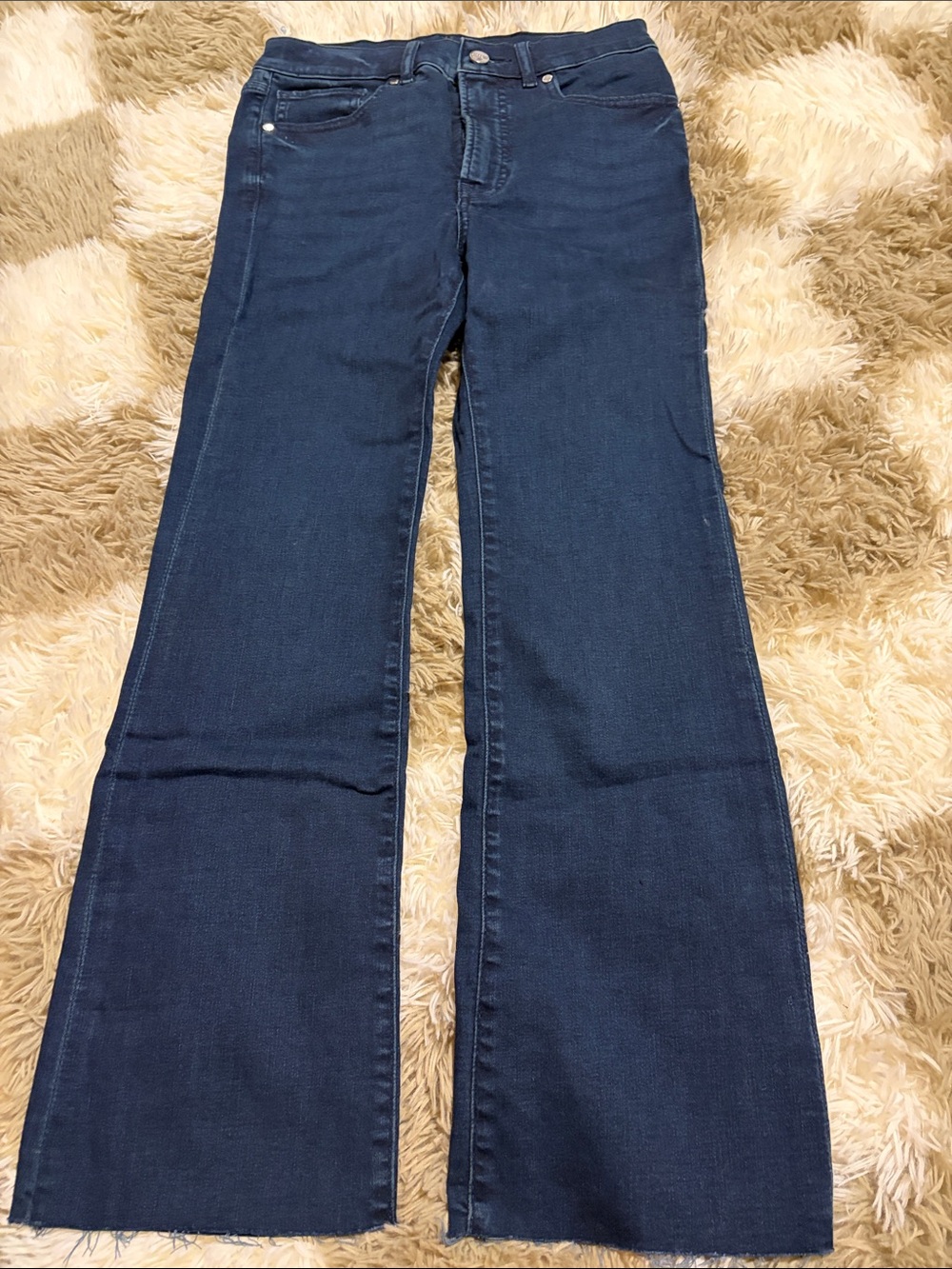 Express Cropped FlareDark Blue Women's Jeans - Classic Stretch Denim